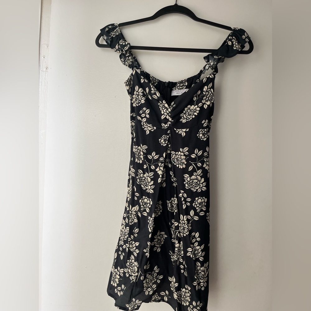 Flynn Sky black floral mini dress